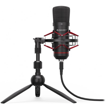 Endorfy Solum T Black Condenser Microphone + Stand | 3.5mm