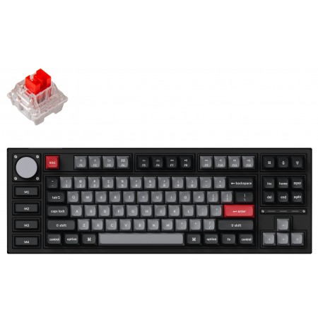 Keychron Q3 Pro SE 80% Carbon Black belaidė mechaninė klaviatūra (ANSI, RGB, Hot-Swap, K Pro Red)