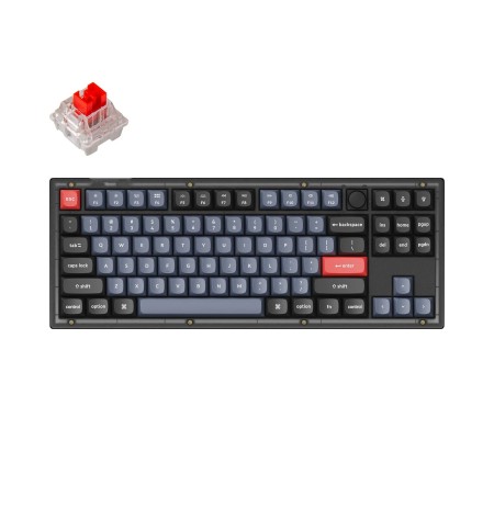 Keychron V3 80% mechaninė klaviatūra (ANSI, Frosted Black, RGB, Hot-swap, US, Pro Red Switch)
