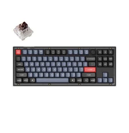 Keychron V3 80% mechaninė klaviatūra (ANSI, Frosted Black, RGB, Hot-swap, US, Pro Brown Switch)