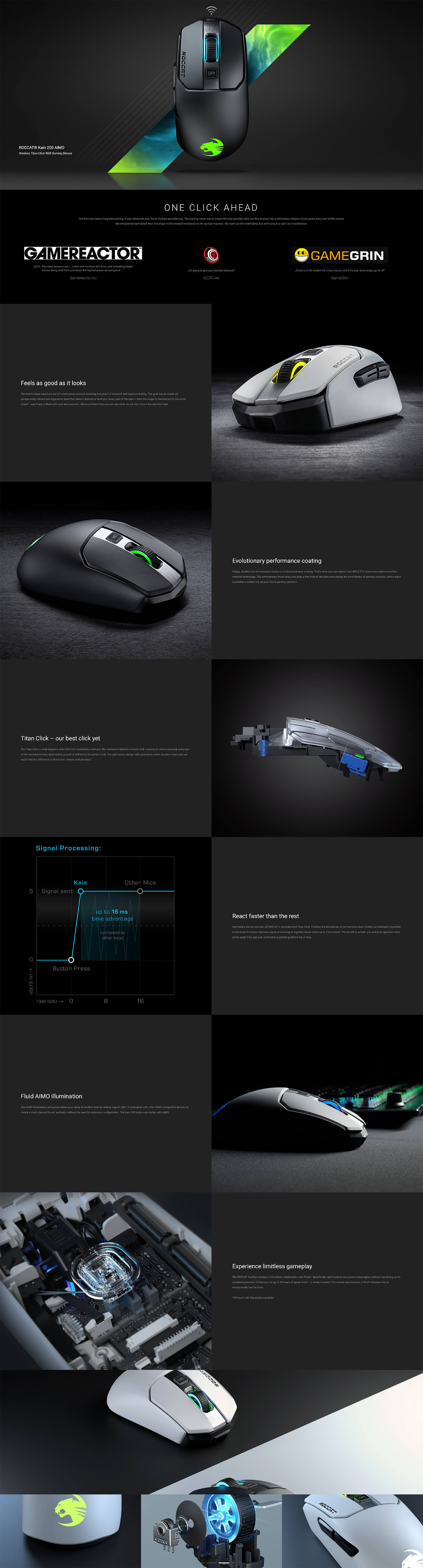 Buy Roccat Kain 2 Aimo Rgb Wireless Mouse